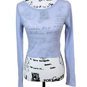 Aeropostale purple crop top long sleeve ribbed top size S